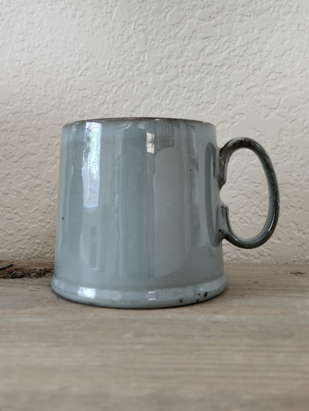 Large Handmade Glazed Blue Ceramic Mug